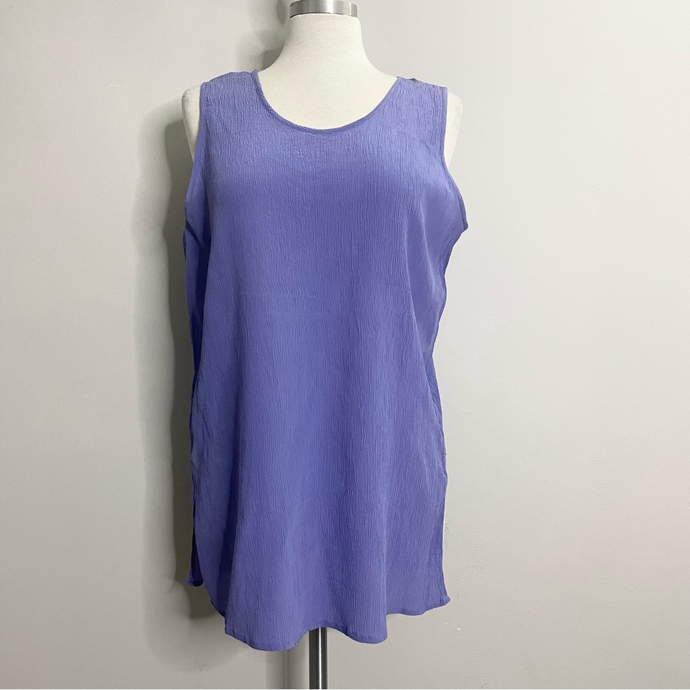 AUGUST SILK SPORT Crinkle Silk Tank Top
